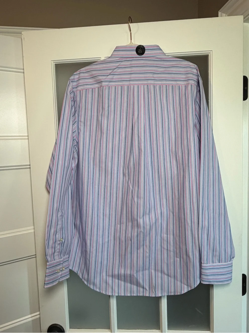 Banana Republic Men’s Striped Dress Shirt - Pink & Blue, Large,